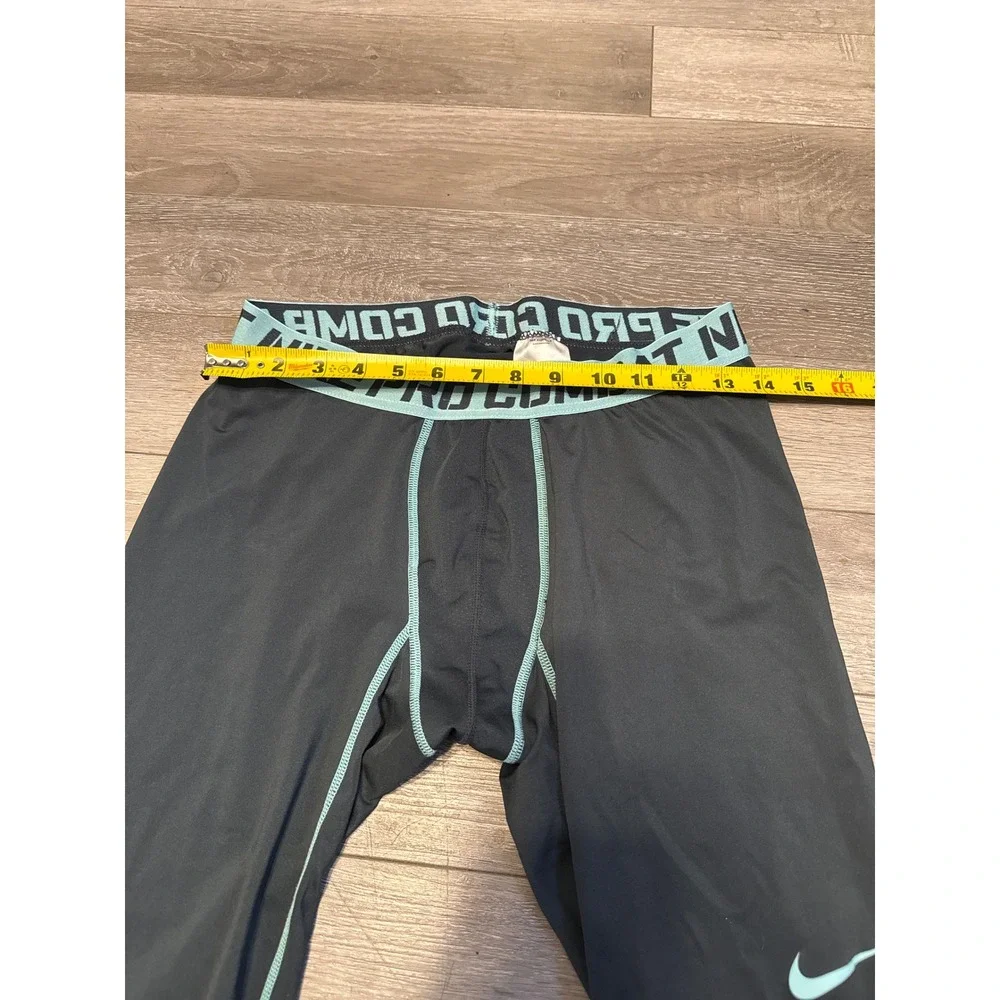 Nike‎ Pro Combat Compression Tights Mens XXL Black Teal Dri-FIT Leggings Pants